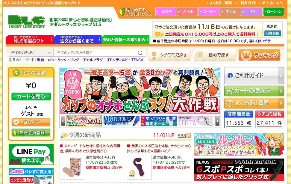 2023年当時のNLSのトップページ